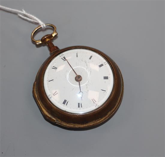 Joseph Smith, Bristol, a George III gilt metal pair-cased key-wind pocket watch, No. 2081.